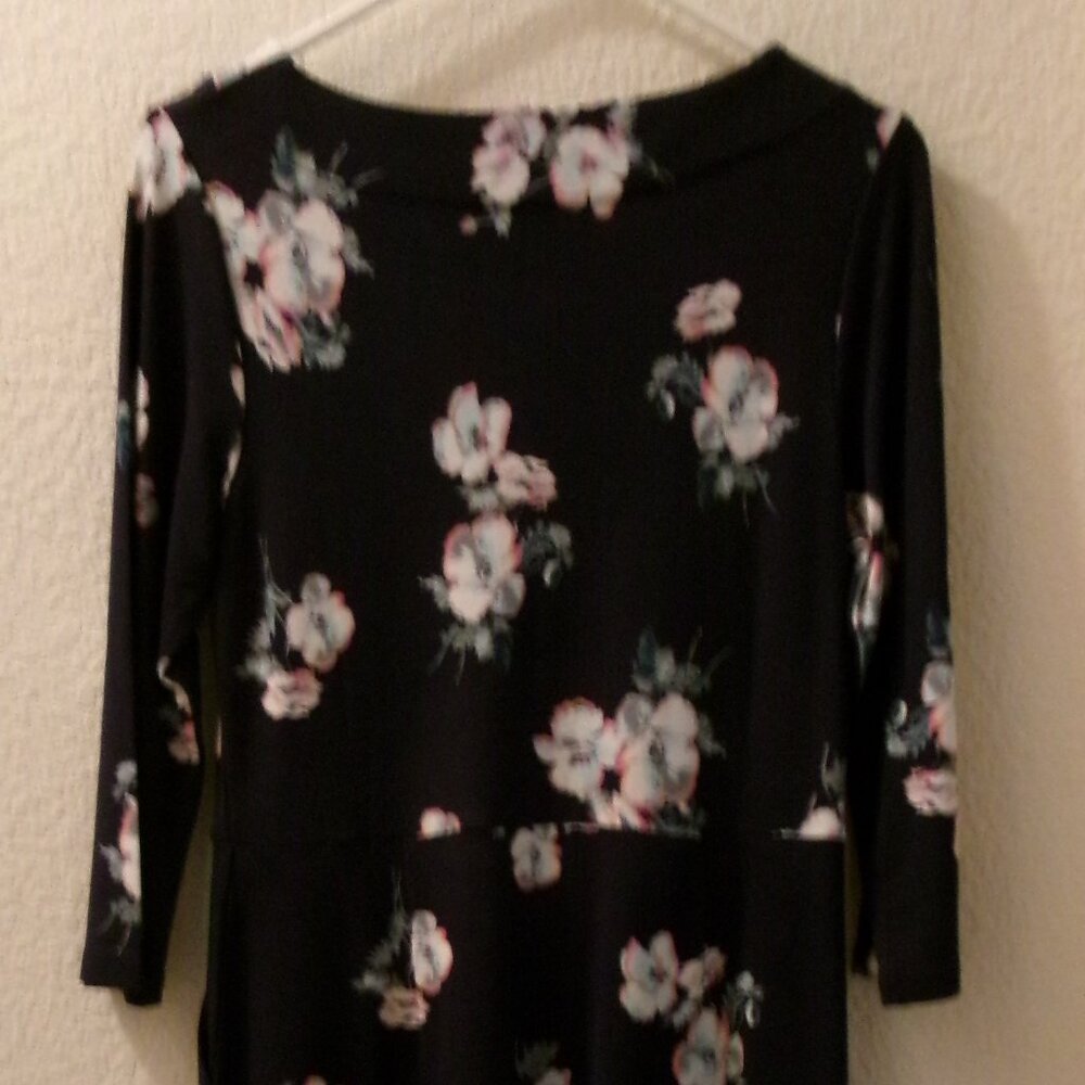 NWTS, JOULES, SIZE 8, 3/4 SLEEVE, MIDI, DROP WAIST, NAVY/POPPY, 2 POCKET DRESS